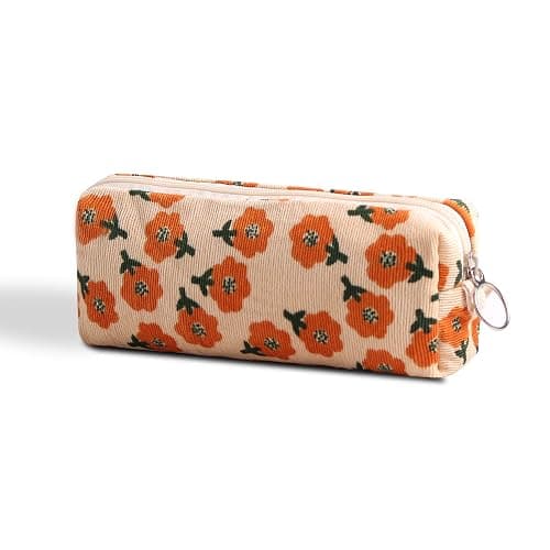 SURBEAV Pencil Case Pen Case Office College School Storage Bag Pouch Holder Box Organizer Makeup Pouch Cosmetic Bag Aesthetic floral flower Cute Pencil Case for Girls Boys Kids (Plum blossom) - Image 1