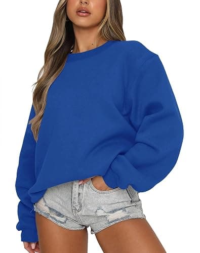 Fanway&EC Women's Long Sleeve Sweatshirt Casual Crewneck Oversized Pullover Hoodies Fall Tops - Image 1