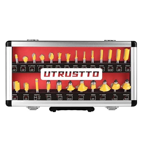 UTRUSTTO Router Bits 25 Pieces, 1/4 Inch Shank Tungsten Carbide Router Bit Set, for Professional and Beginners Carpenter thumbnail 6