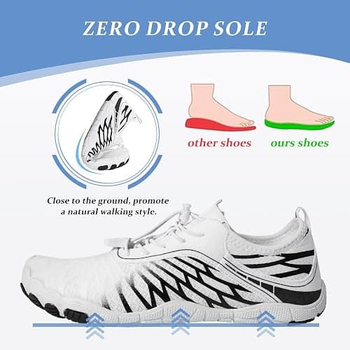 Jmzb Hiking Barefoot Shoes Womens Men, Wide Toe Non-Slip Water Shoes for Men/Women, Athletic Footwear Trail Running Sneakers Unisex thumbnail 6