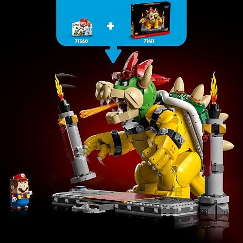 LEGO Super Mario The Mighty Bowser, 3D Build and Display Kit, Collectible Posable Character Figure with Battle Platform, Video Game Toy Idea for Fans of Super Mario Bros, 71411 thumbnail 2