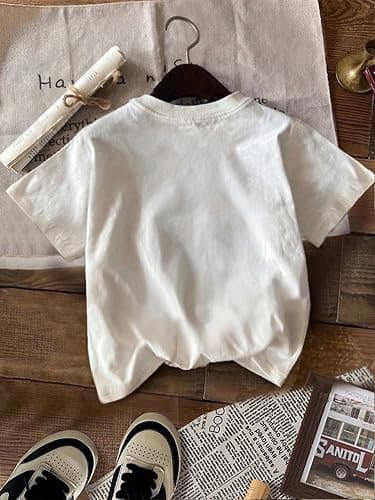 QJQ Girl's Cute Graphic T Shirts Short Sleeve Crewneck Tees Summer Trendy Preppy Tops Clothes thumbnail 3