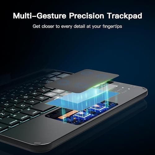 RAYMCRAFT Keyboard Case for iPad mini 7 A17 Pro(2024) & Mini 6 (2021) 8.3", 360° Rotate Case for iPad mini 7th/6th Generation, 7 Colors Backlit Keyboard with Trackpad, Type-C Rechargeable, Black thumbnail 6