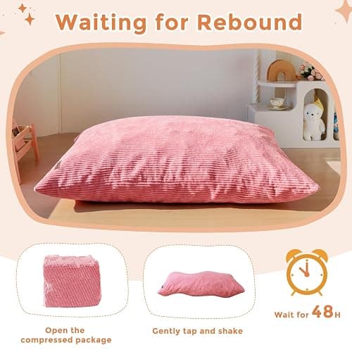 MAXYOYO 3 in 1 Kids Bean Bag Chair Bed, Convertible Chair Folds from Bean Bag to Lounger, Child Floor Sofa for Gaming, Reading, Floor Mattress with High-Density Foam Filling thumbnail 9