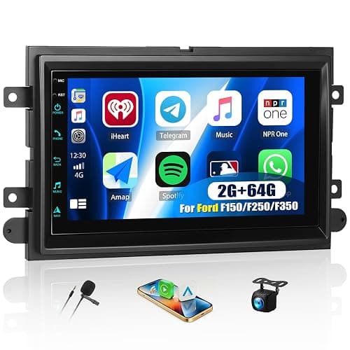 [2+64G] Android 15 Car Radio Stereo for Ford F150/F250/F350 2004-2014 with Wireless Carplay,7” Touch Screen Car Stereo with Mirror Link Bluetooth FM/RDS WiFi GPS SWC HD Backup Camera - Image 1