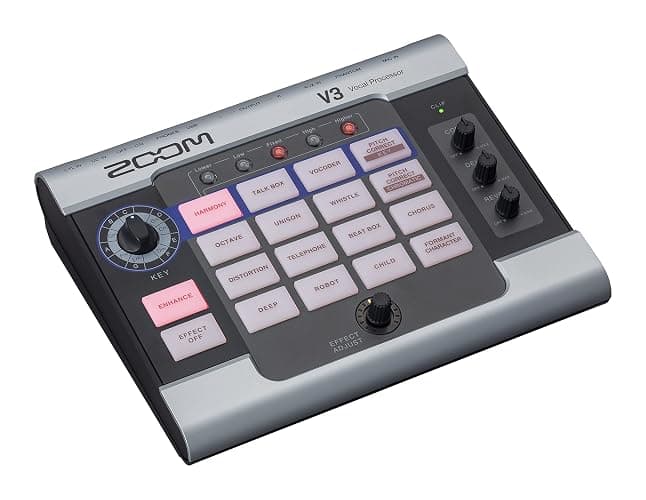 Zoom V3 Vocal Processor, Vocal Effects Pedal, 3-Part Harmony, Pitch Correction, 16 Studio Grade Effects, Battery Powered, for Streaming and Recording thumbnail 2