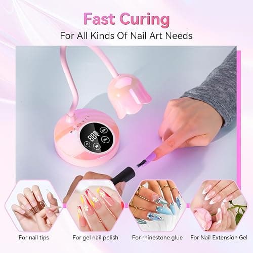 Makartt Flash Cure UV Nail Lamp for Gel Nails Rechargeable Gooseneck Design | 30Mw/Cm² UV LED Lamp with Flexible Gooseneck, Auto Sensor and 4 Timers for Fast, Even Gel Nail Curing Home DIY Salon Use thumbnail 2