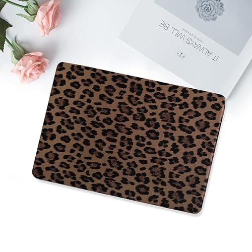 MOSISO Compatible with MacBook Air 13 inch Case M5 M4 M3 M2 | Cheetah Spots PU Leather Coated Hard Shell&Keyboard for MacBook Air 13.6 inch Case 2026-2022 A3449 A3240 A3113 A2681, Brown thumbnail 7
