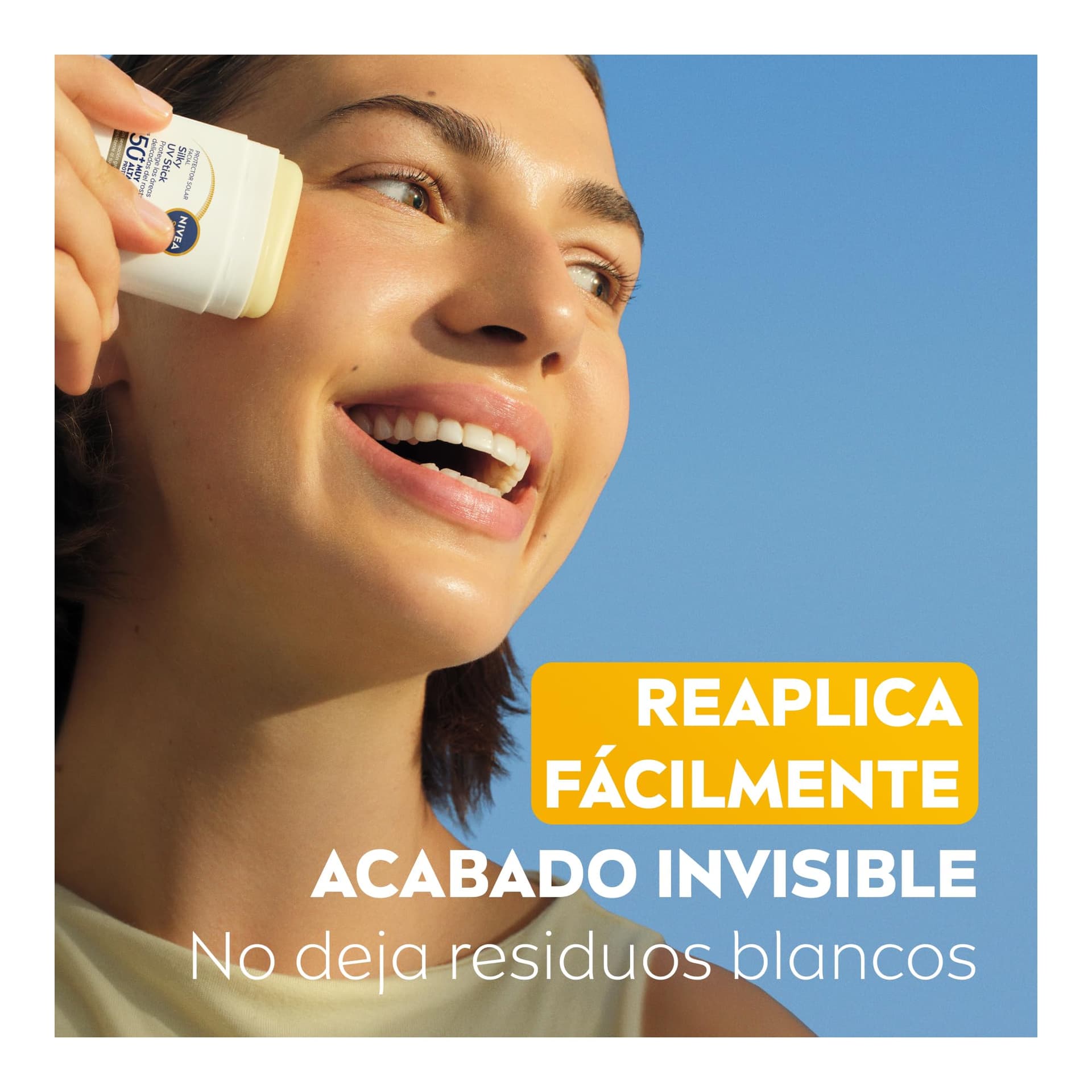 Silky UV Stick NIVEA SUN Protector Solar Facial en Barra FPS50+ Acabado invisible 15g thumbnail 4
