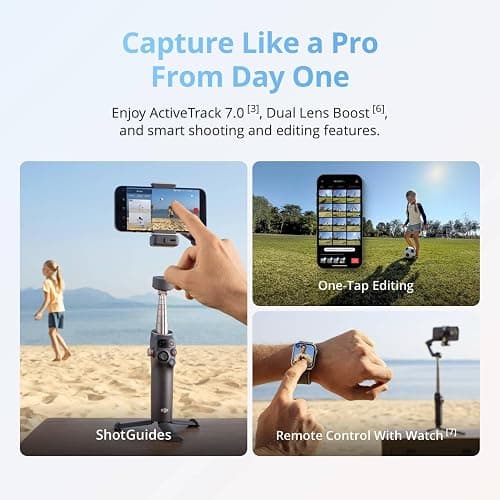 DJI Osmo Mobile 8 Advanced Tracking Combo Gimbal Stabilizer for Phone, AI Native Tracking with Audio & Lighting, 360° Pan Rotation, Built-in Extension Rod & Tripod, 10h Battery, Extension Rod thumbnail 8