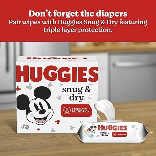 Baby Wipes, Huggies Simply Clean, UNSCENTED, Hypoallergenic, 11 Flip Top Packs, 704 count (Packaging may vary) thumbnail 6