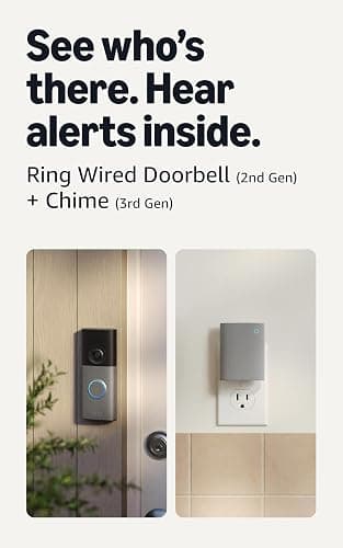 Ring Wired Doorbell (newest model), Speckled Gray with Chime (newest model), White thumbnail 6