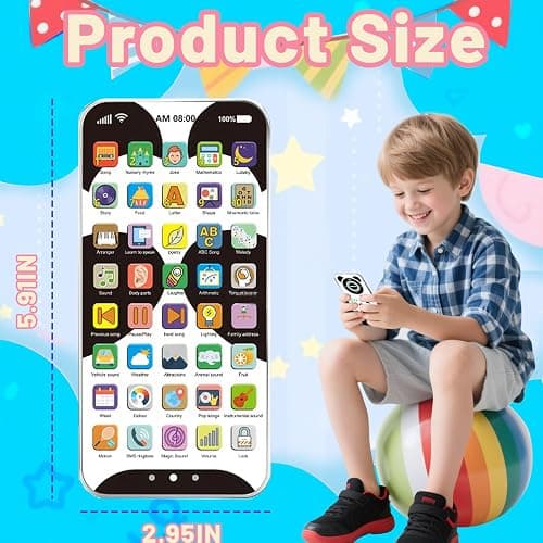 Kids Phone with 10,000+ Educational Content, Rechargeable Toddler Learning Phone with Music & Sounds, Pretend Play Cell Phone for Boys & Girls Ages, Best Gift for Toddler Toys thumbnail 9