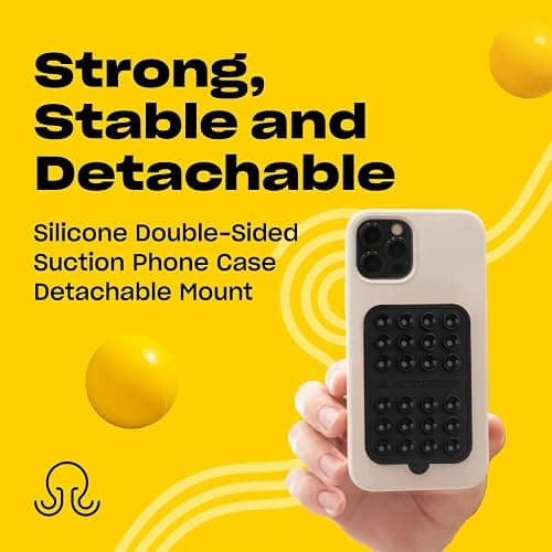 OCTOBUDDY Double - Silicone Double-Sided Suction Phone Case Detachable Mount - Hands-Free, Strong Grip Holder for Selfies & Videos - iPhone & Android Compatible - 2.5″ x 3.75″, Darth Vader thumbnail 2