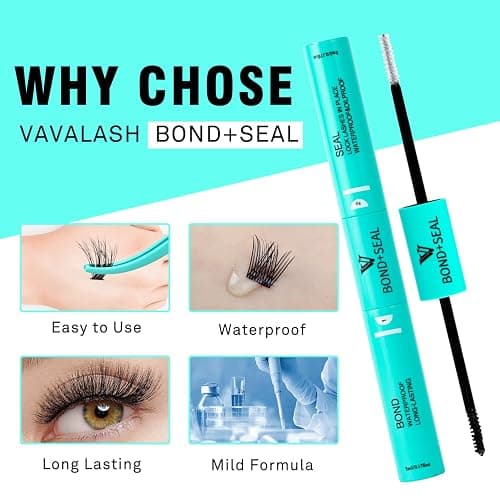 VAVALASH Lash Bond and Seal Waterproof Lash Glue 2 in 1 Long Lasting Lash Clusters Bond for Eyelash Extensions Strong Hold Waterproof Adhesive and Sealant DIY Lash Extension Glue thumbnail 3