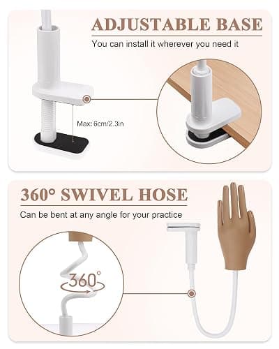 Practice Hand for Acrylic Nails, Silicone Hand for Nail Practice, Nail Tips Won't Fall off Nail Hand, Flexible Nail Practice Hand for Beginners,13.7 x 6.29 x 1.88in thumbnail 3