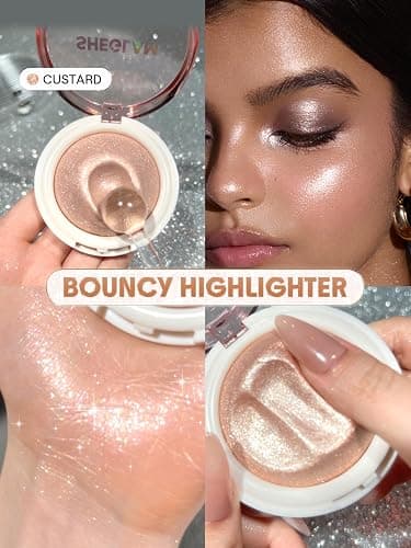 SHEGLAM Glowchi Bouncy Highlighter Mochi-like Formula Highlighter Long-lasting Shimmer Makeup-Custard thumbnail 6