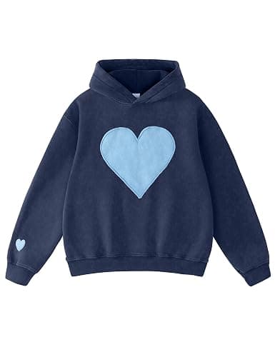 FAIABLE Hoodies for Women Heart Patch Couples Hoodies Sweatshirts Heavyweight Heart Hoodie 2026 Valentines Day hoodies Women - Image 1