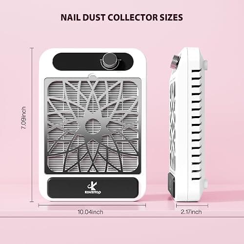 Nail Dust Collector for Nail Techs,Compact & Quiet Vacuum Fan Dust Collector with Reusable Filter, Powerful Dust Suction Machine,Nail Tech Must Haves for Gel Polish,Pedicures,Salon & Home Use thumbnail 8