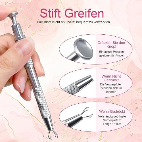 Diffaxy 100 Stk Nail Art Schwamm mit Metallgreifer, Nailart-Zubehör, Rendering-Werkzeuge mit Greifer-Blöcken, Maniküre-Gradient Nail Art Schwamm, für Pinselset, Nägel, Nageldesign-Zubehör thumbnail 3