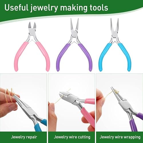 3 Rolls 18/20/22 Gauge Craft Wire for Jewelry Making Aluminum Wire with Ring Sizer Pliers for Jewelry Making(Gold) thumbnail 5