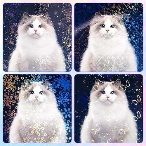 STARVAST 90PCS Holographic Sticker Paper, Transparent A4 Vinyl Holographic Sticker, Self Adhesive Waterproof with 9 Different Patterns thumbnail 7