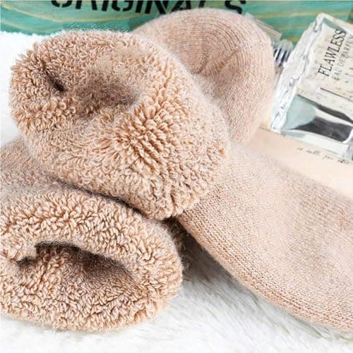 Yoicy Womens Super Thick Wool Socks - Soft Warm Comfort Casual Crew Winter Socks (Pack of 3-5), Multicolor thumbnail 4