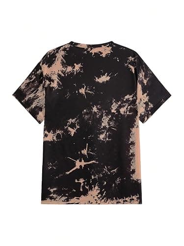 Verdusa Men's Tie Dye Short Sleeve Round Neck Graphic Tee Tops thumbnail 2