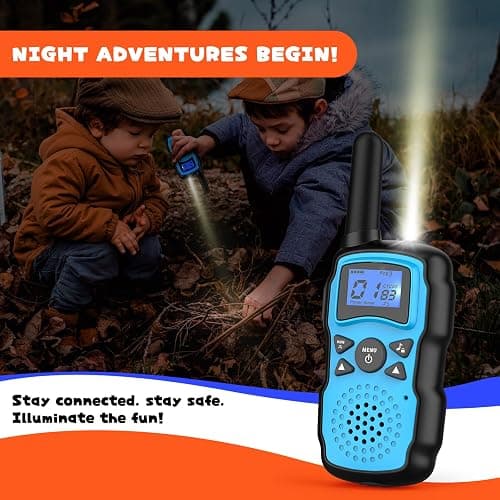 Wishouse Walkie Talkies Rechargeable for Kids Adults Long Range,Xmas Birthday Gift for Boys Girls 3 4 5 6 7 8 9 10 Year Old,Hiking Camping Gear Games Ideas Toys with Flashlight,VOX,Easy to Use 4 Pack thumbnail 6