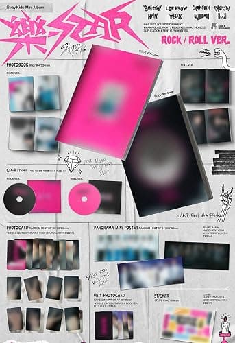 STRAYKIDS SKZ : ROCK-STAR (ROLL Version) 8th Mini Album CD-R+Photobook+Photocard+Panorama Mini Poster+Unit Photocard+Sticker thumbnail 2