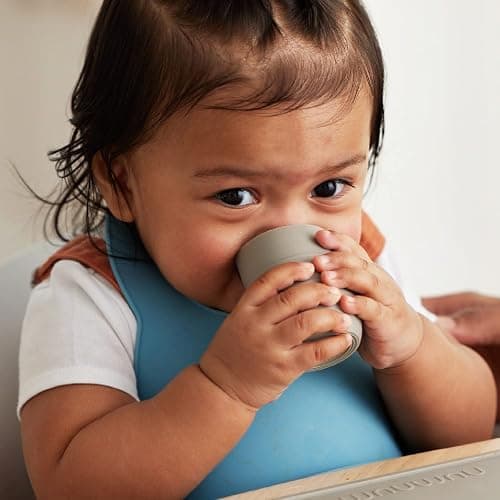 NumNum Cup for Ages 4+ months - 2oz Non-Slip & Easy To Grip Training Cups, Perfect for Drinking & Self Feeding Skills, 1 Cup, Blue thumbnail 2