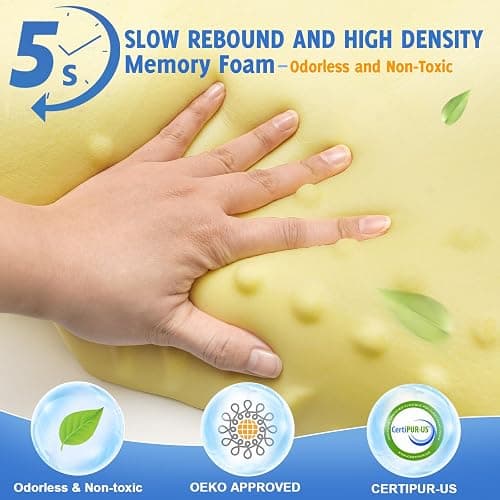 Memory Foam Cervical Neck Pillows - Side Sleeper Pillow for Pain Relief Contour Memory Foam Pillows Ergonomic Neck Support - Blue thumbnail 3