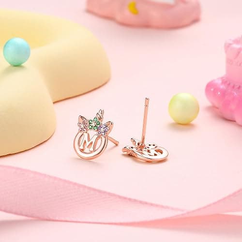 Stocking Stuffers for Girls Kids - 925 Sterling Silver Hypoallergenic Initial Unicorn Earring for Girl Jewelry Birthday Gifts Christmas Gifts for Grandkids Girls Kids thumbnail 7