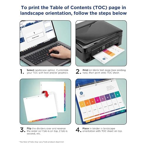 Avery Dividers for 3 Ring Binders, 15 Tabs per Set, Customizable Table of Contents, Multicolor Tabs, Great for Organizing Reports, Projects, and More (3 Sets of 11074) thumbnail 7