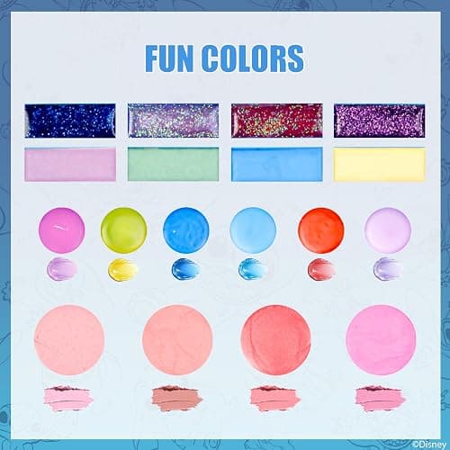 Stitch All-in-One Kids Cosmetic Compact Set Includes Washable Lip Gloss, Eye Shimmer, Cheek Shimmer, Brushes Colorful Portable Beauty Set for Girls, Tweens, by Townley Girl thumbnail 4