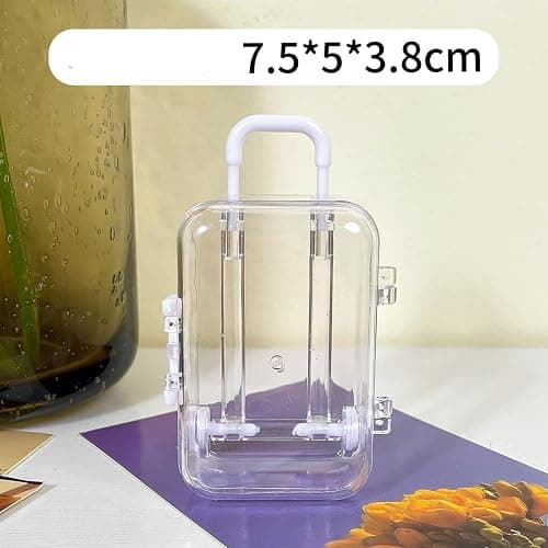 ZHORCIN Miniature Luggage Suitcase Storage Trolley Case Travel Holiday Toy Candy Box Handbag Model For Dolls Accessory thumbnail 6