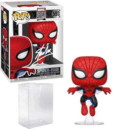 Stan Lee Spider-Man #593 Facsimile Signed Reprint Laser Autographed Funko POP! Movies Marvel 80th First Appearance Figurine with Protector Case thumbnail 3
