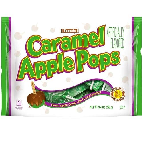 Tootsie Caramel Apple Pops Green 9.4 oz Bag - Image 1