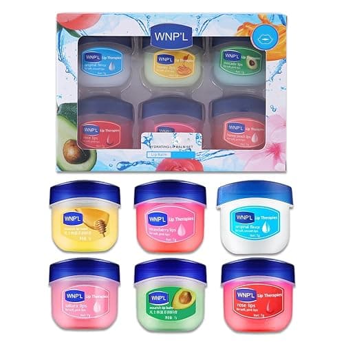 6 Pack Mini Lip Balm Set, 6 Flavoured Lip Repair Sleeping Lip Mask with Honey Essence & Glycerin, Wrinkle Reduction, Moisturising & Brightening, Travel Lip Care Skincare Kit for For Very Dry Lips - Image 1
