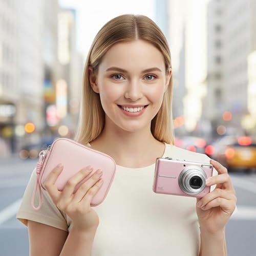 CVVD Digital Camera Case for Kodak PIXPRO FZ55 FZ45 - Pink | Hard EVA Protective Shell, Fit CAMKORY Compact Digital Cameras, Compact for Travel and Daily Carry thumbnail 2