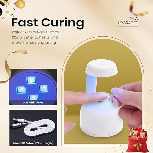 Beetles Mini Uv Light for Gel Nails Flash Curing Innovative with Smart Sensor for Easy and Fast Extension System, Portable Manicure Uv Led Light for Gel Nail Polish Diy thumbnail 5