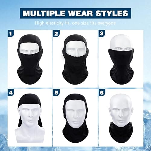 KECOKEHO 2 Pack UV Balaclava with Glasses Holes, Summer Cooling Ice Silk Breathable Full Face Mask for Motorcycle Cycling thumbnail 5