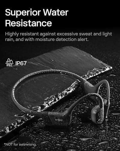 SHOKZ OpenRun Mini-Bone Conduction Headphones,Open-Ear Bluetooth Wireless Sport Headphones for Running & Workout,Sweat Resistant, Long 8H Playtime,Mic,with Hair Band-Black thumbnail 5