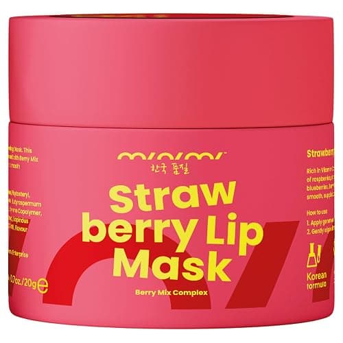 MINIMI Lip Mask Overnight 0.7Oz – Lip Sleeping Mask for Dry Chapped Lips – Hydrating Lip Treatment with Collagen, Peptides, Hyaluronic Acid & Vitamins – Korean Skincare Like Laneige Lip Mask - Image 1