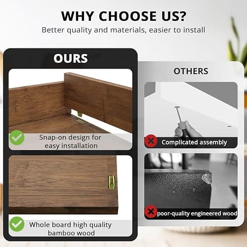 Gashell Washer Dryer Countertop, 27.5" x 54" Bamboo Washer and Dryer Countertop for Laundry Room Organization(Retro Brown) thumbnail 5