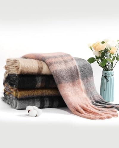 Winter Plaid Scarves for Women - Large, Soft Warm Scarf Shawls, Ideal for Cold Weather & Gifting thumbnail 6
