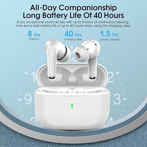 XLSFPY Ecouteurs Bluetooth sans Fil,Casque Bluetooth 5.3 avec Hi-FI Son Stéréo, Oreillette Bluetooth IPX7 Étanche,Contrôle Tactile, 30H Durée de Lecture,pour iphone/Androïde thumbnail 5