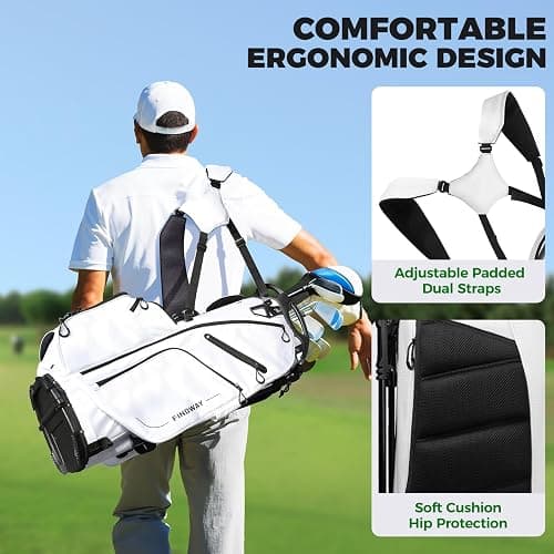 Findway 14 Way Golf Stand Bag, Lightweight Golf Bag with Stand for Men Women, Golf Club Carry Bag with Dual Strap, Full Length Dividers, Multiple Pockets, Golf Ball Holder thumbnail 5