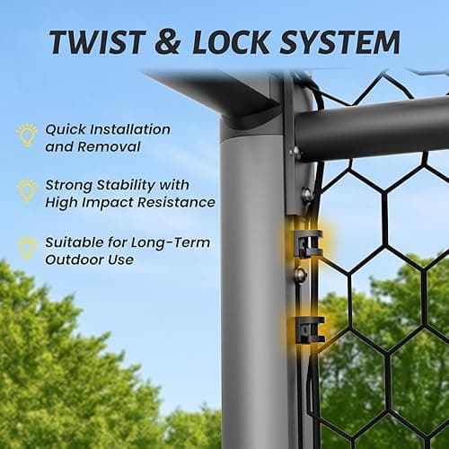 NAIZEA Soccer Goals - 24x8/21x7/18x7/12x6/16x7/10x6/8x6/6x4FT Soccer Goals for Backyard - Metal Soccer Goal for Youth Adult - Multiple Sizes Colors- Perfect for Games Indoor Outdoor thumbnail 5