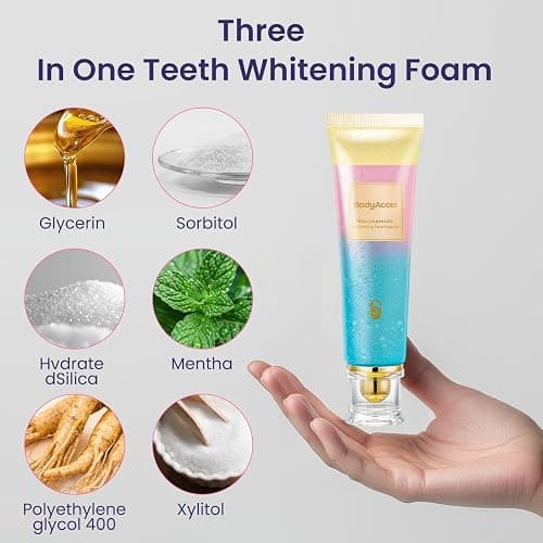 BodyAccel Niacinamide Whitening Toothpaste, Brightens and Whitens Teeth, Stain Removal Natural Gentle, Fresh Breath thumbnail 5